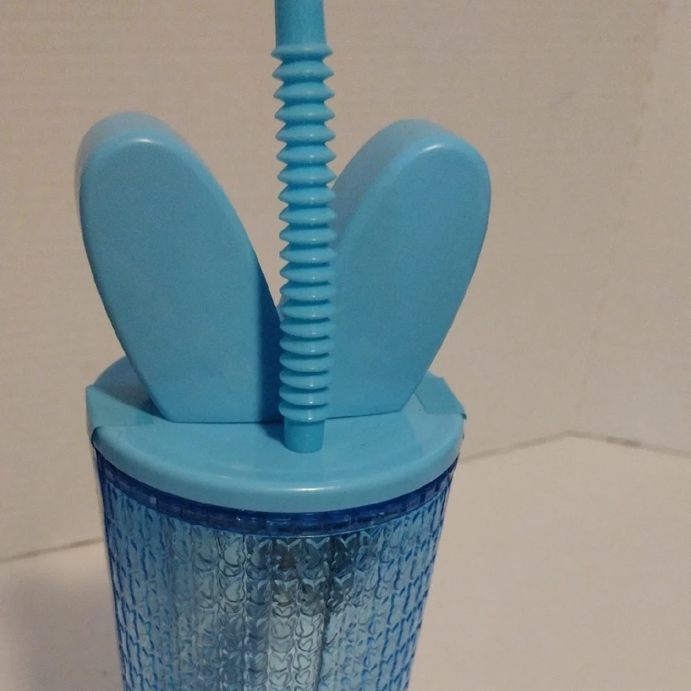 Born Aqua Textured Tumbler with Bunny Ears Straw